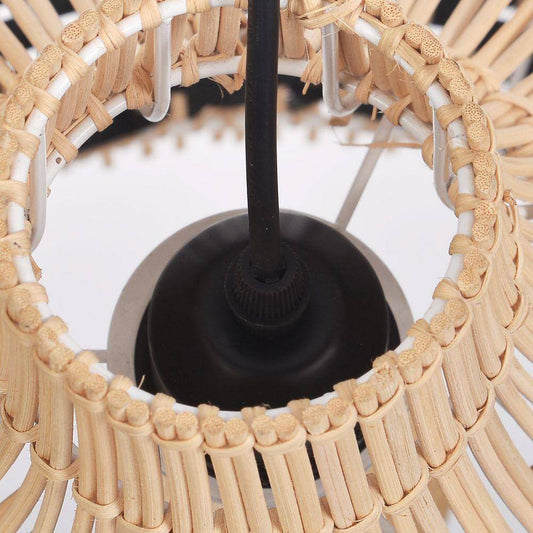 Florida Rattan Pendant Light Black Socket