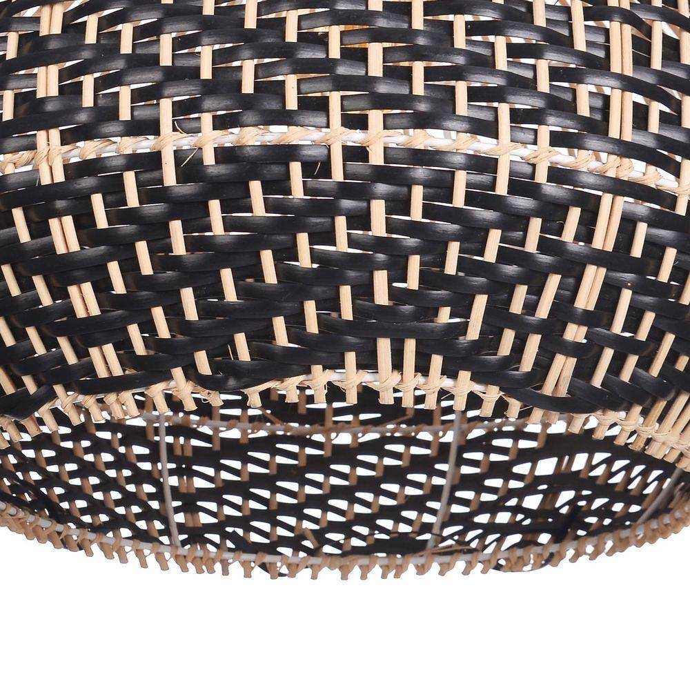 Florida Rattan Pendant Light Black Wicker Shade