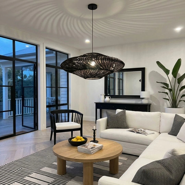 Flying Saucer Rattan Pendant
