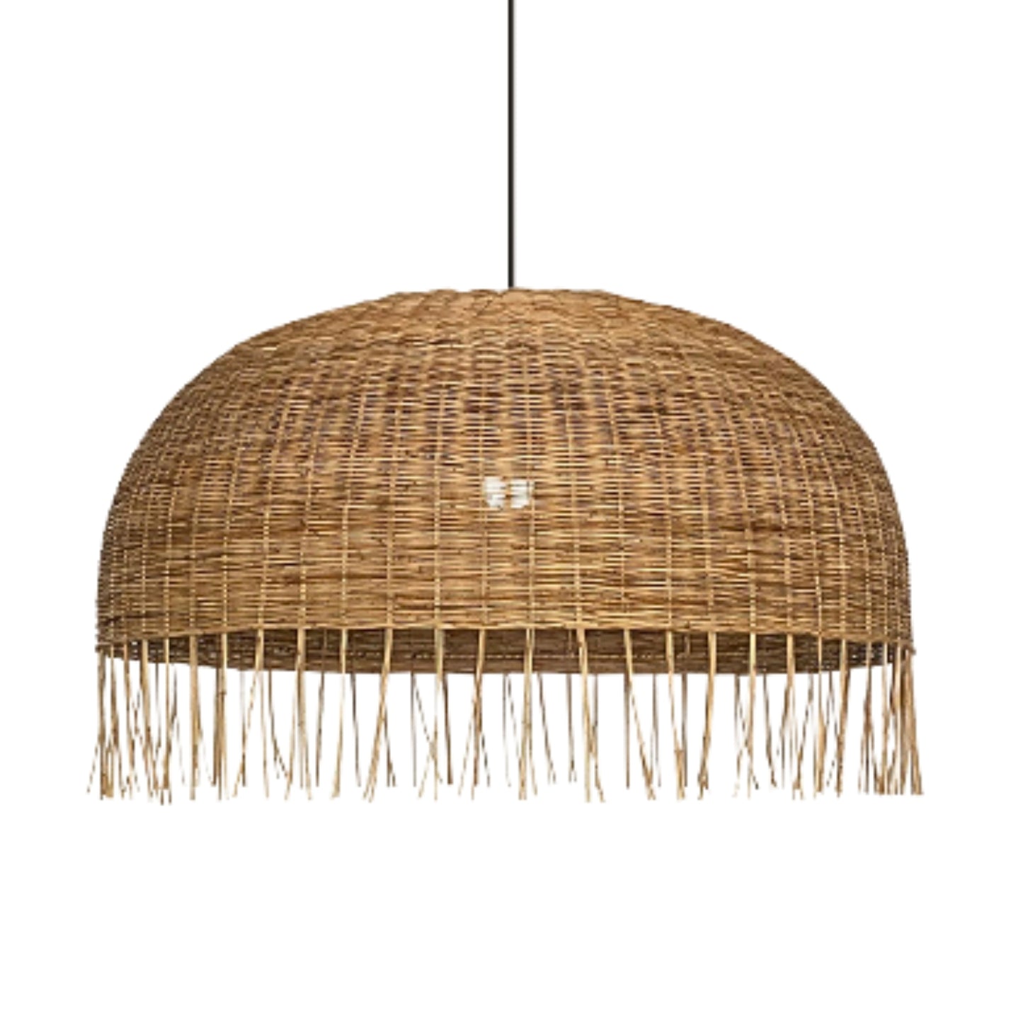 Frayed Rattan Dome Wicker Pendant Light Shade