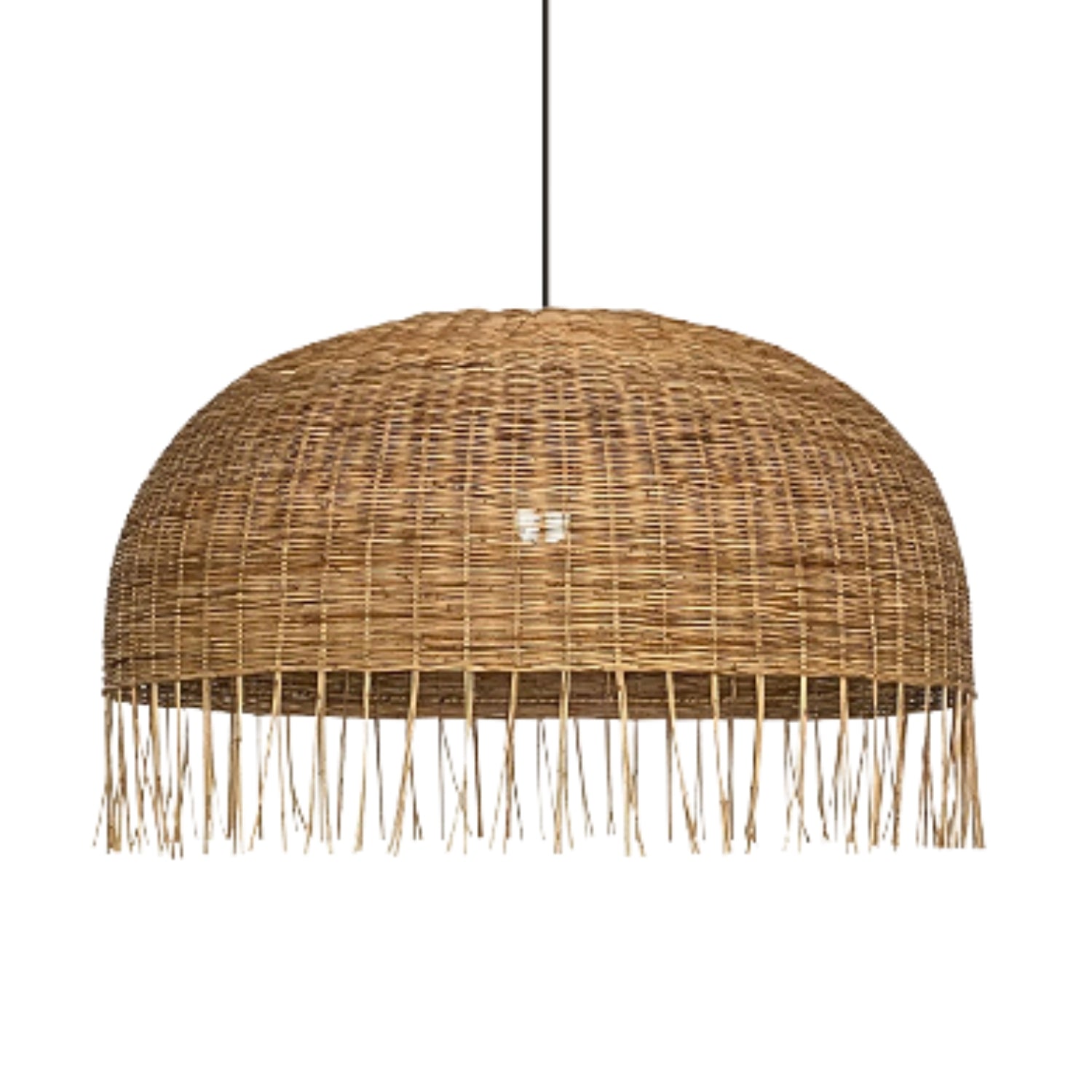 Frayed Rattan Dome Wicker Pendant Light Shade