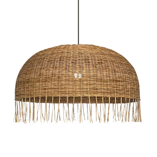 Frayed Rattan Dome Wicker Pendant Light Shade