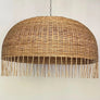 Frayed Rattan Wicker Dome Pendant Light