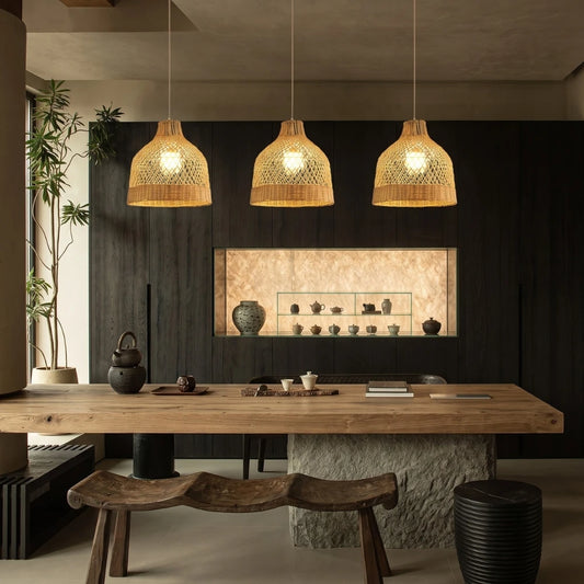 Fuelix Rattan Basket Pendant Light Small