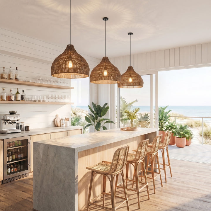 Garlic Rattan Kitchen Pendant Light