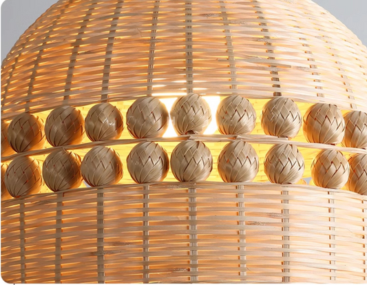 Gaudio Dome Bamboo Round Balls Pendant Fixture Light Effect