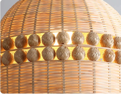 Gaudio Dome Bamboo Round Balls Pendant Fixture Light Effect