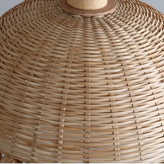 Gaudio Dome Bamboo Round Pendant Light Wicker Shade