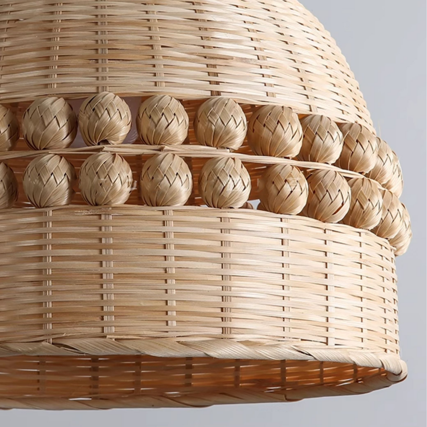 Gaudio Dome Wicker Bamboo Pendant Light with Balls Decorating