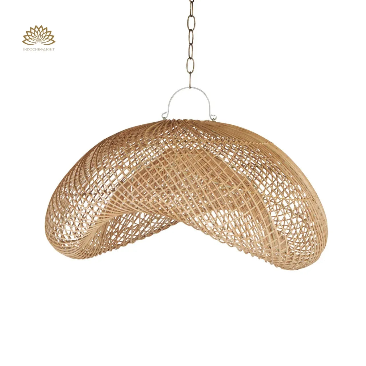 generis wave rattan hanging light with chain