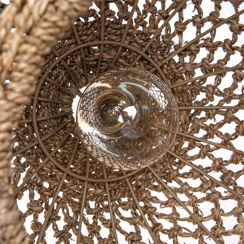 Globe Pendant Light Small Basket Shade with Led Bulb