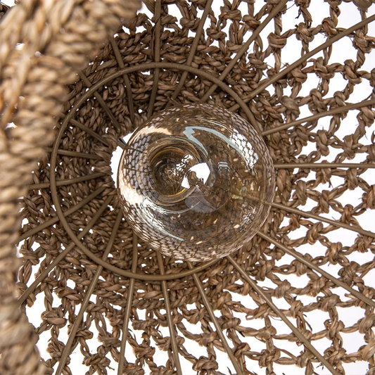 Globe Pendant Light Small Basket Shade with Led Bulb
