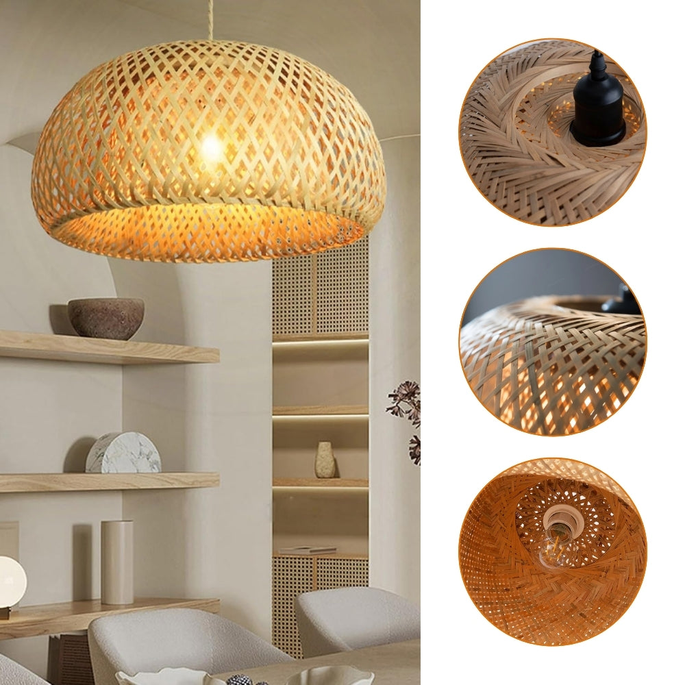 hand woven bamboo hat pendant light