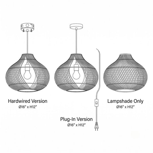 Hardwired vs Plug-In vs Lampshade Only Versions
