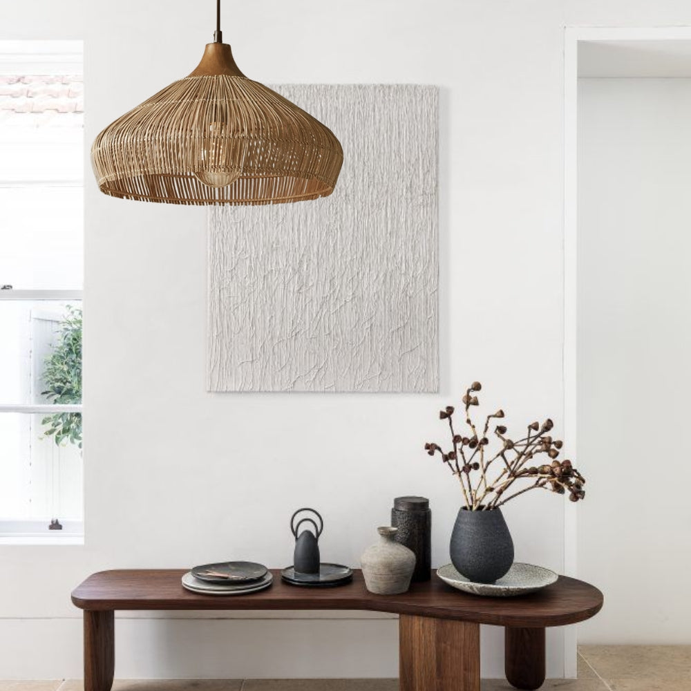 Havenly Rattan Woven Dome Pendant Light for Meditation Area