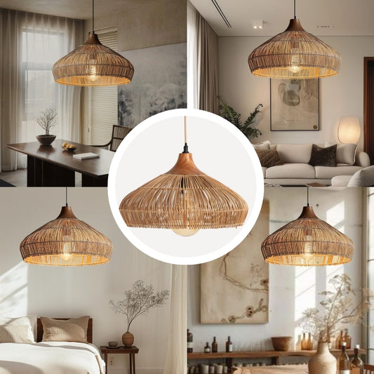 Havenly Rattan Woven Dome Pendant Light in Various Home Spaces