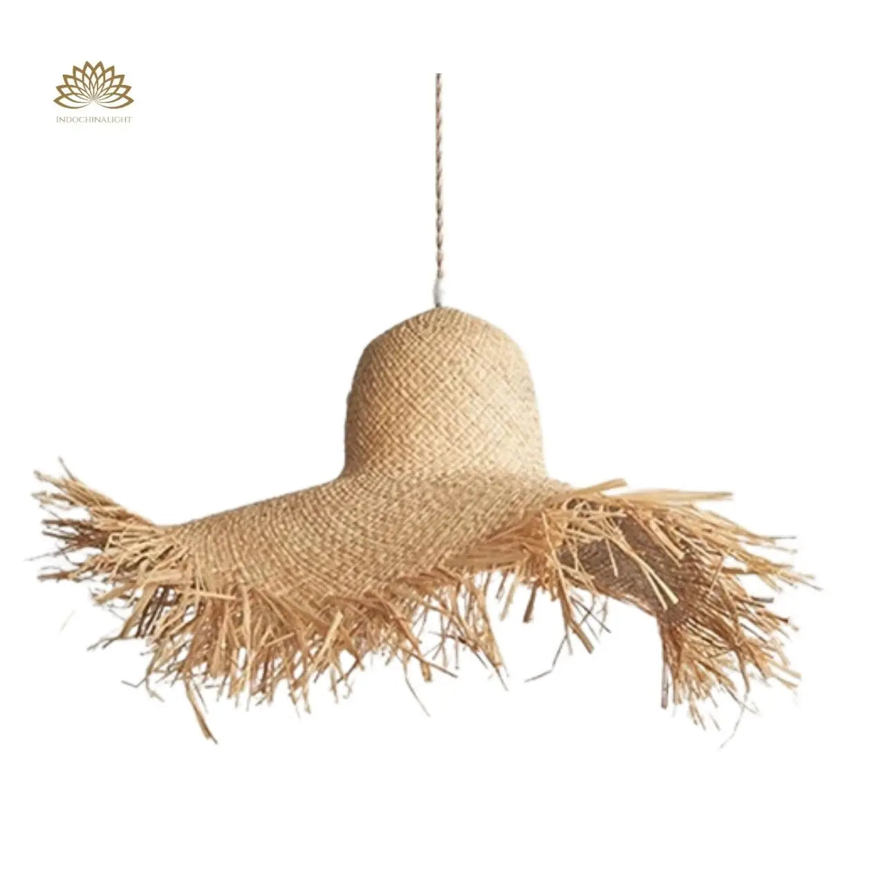 Hawaiian Straw Hat Rattan Pendant Light