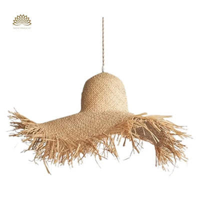 Hawaiian Straw Hat Rattan Pendant Light