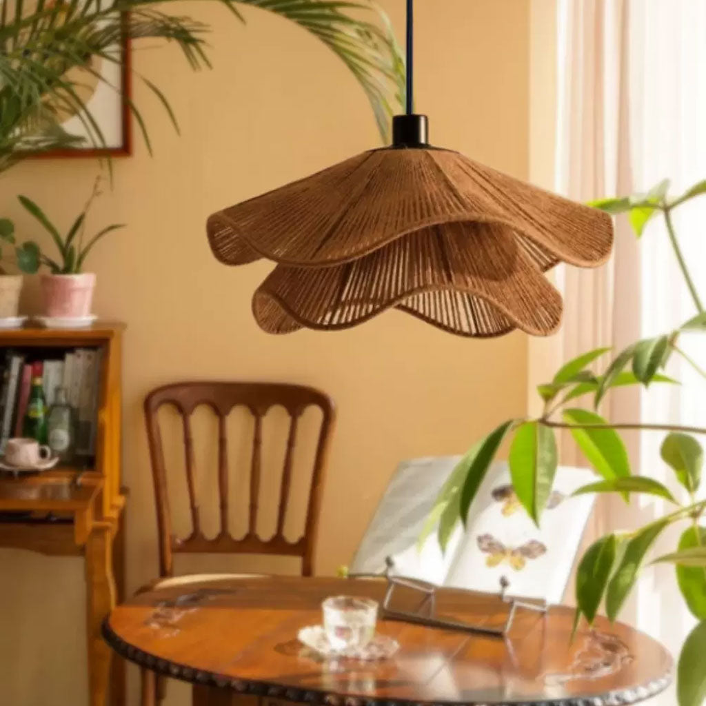 Natural Hemp Rope Woven Wicker Pendant Light