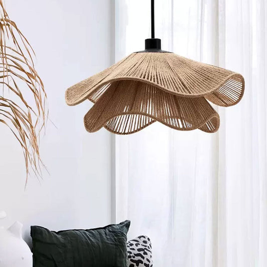 Natural Hemp Rope Woven Wicker Pendant Light