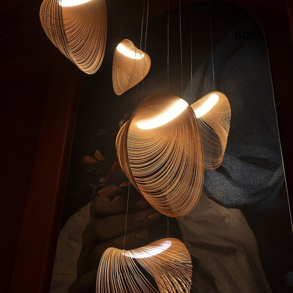 Ring Wabi Sabi Japandi Wood Ceiling Light – IndochinaLight