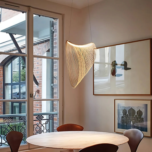 japandi morden wood ring ceiling light fixture for balcony