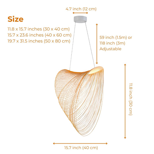 japandi morden wood ring ceiling light fixture size