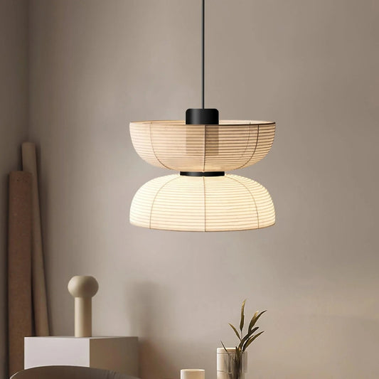 japanese wabi sabi farbic pendant light for living space