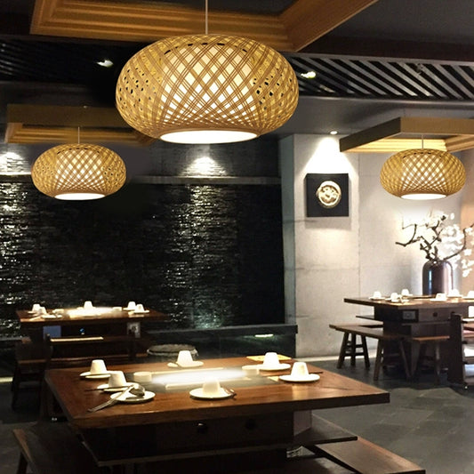 Joyce Woven Bamboo Pendant Lights for Restaurant