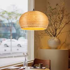 Juanita Bamboo Dome Ceiling Light for Beside Window Table