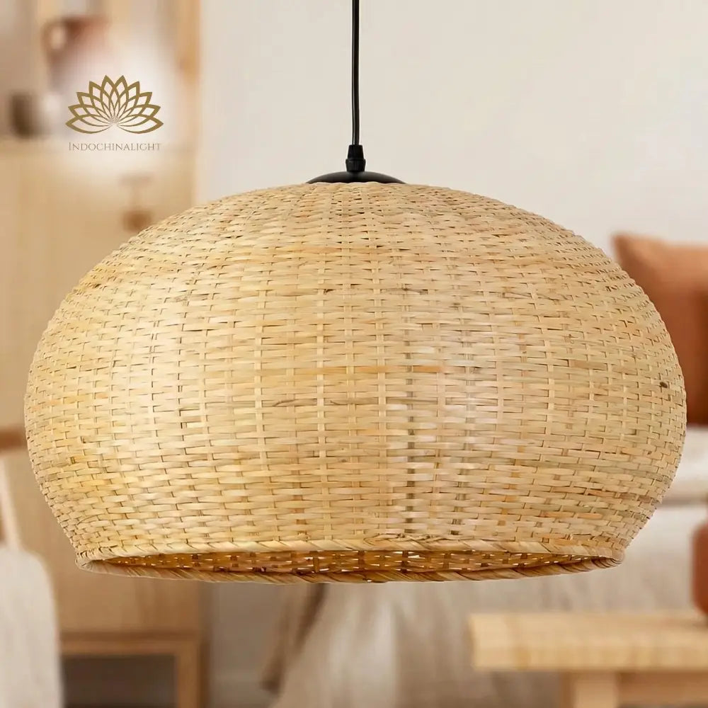 Juanita Dome Wicker Bamboo Ceiling Light