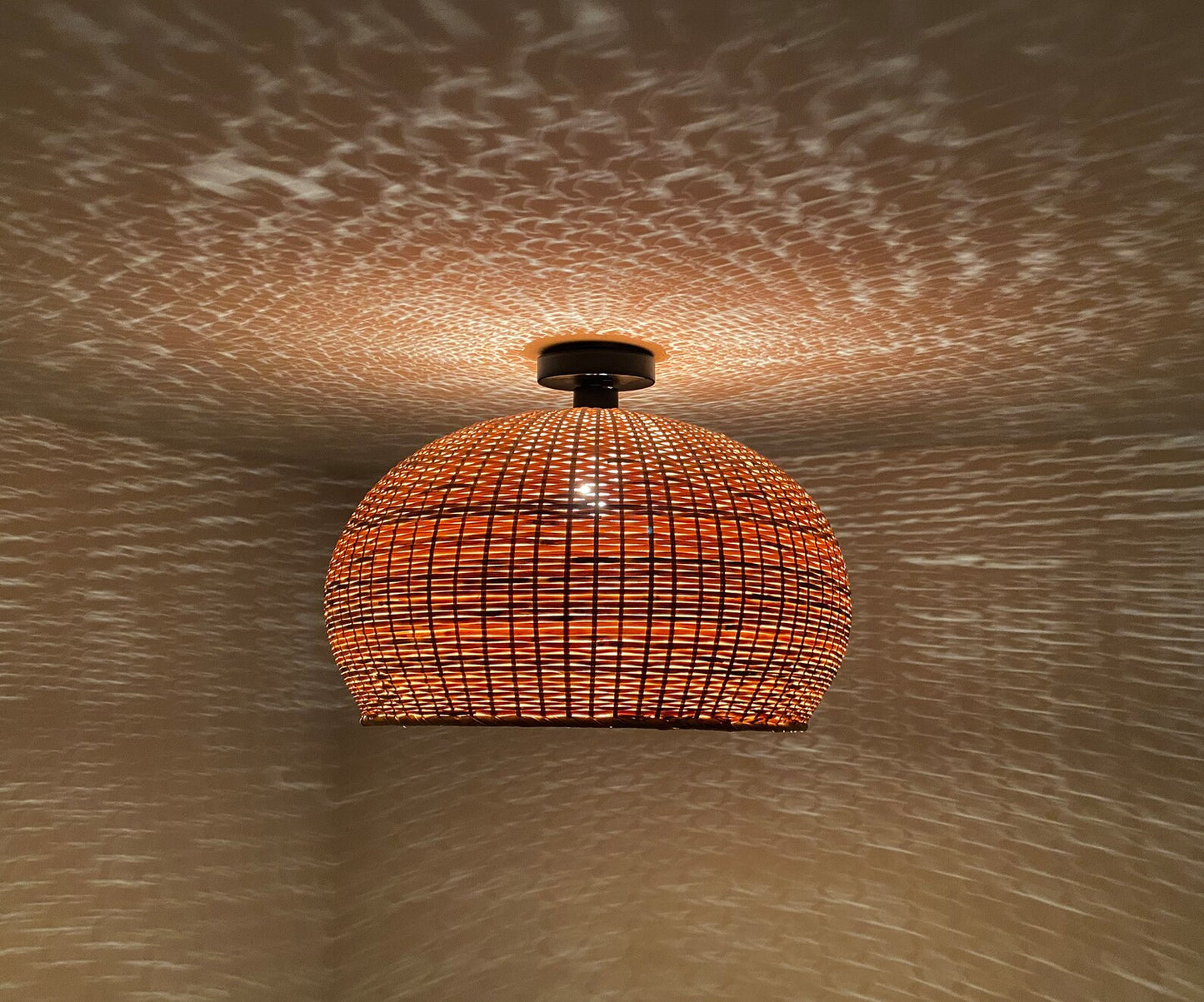 Juanita Wabi Sabi Bamboo Ceiling Light Dome Wicker Shade