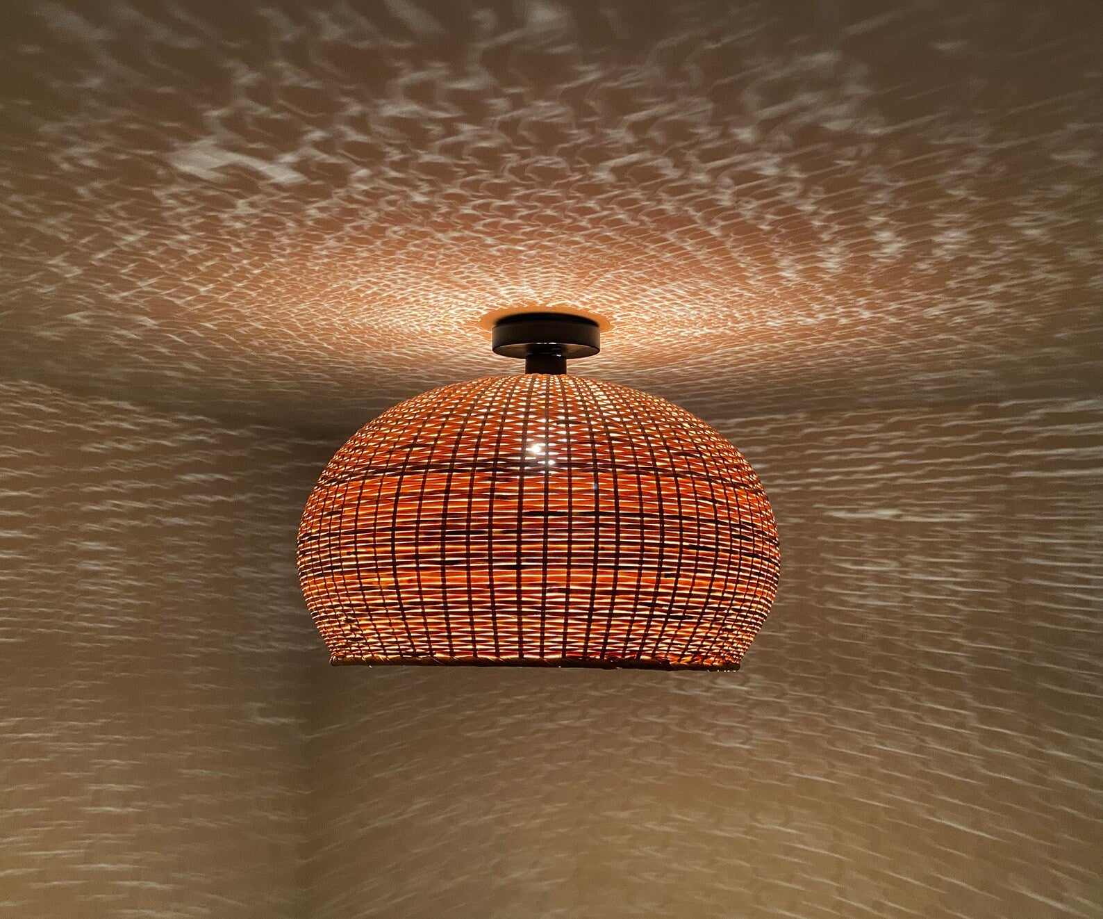 Juanita Wabi Sabi Bamboo Ceiling Light Dome Wicker Shade