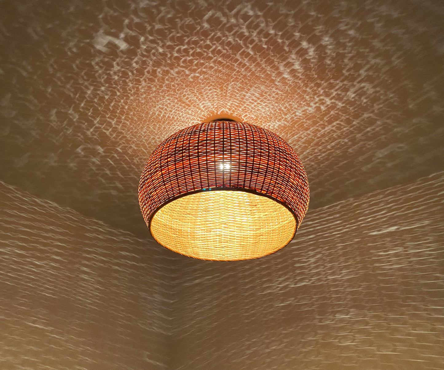 Juanita Wabi Sabi Bamboo Dome Ceiling Light Effect