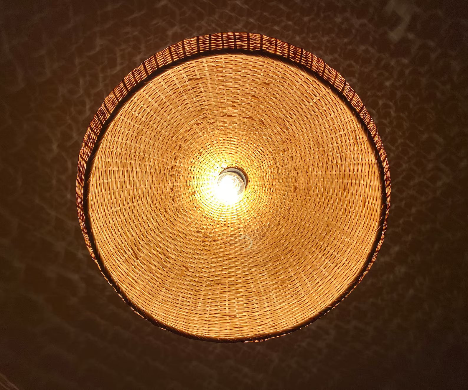 Juanita Wabi Sabi Bamboo Dome Ceiling Light from Bottom