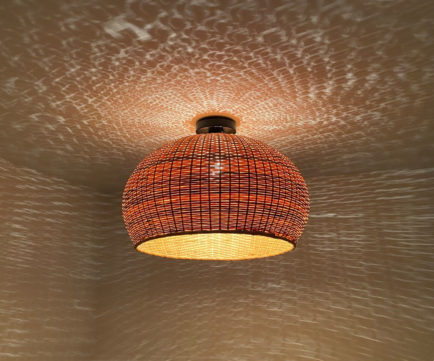 Juanita Wabi Sabi Dome Wicker Bamboo Ceiling Light Shade