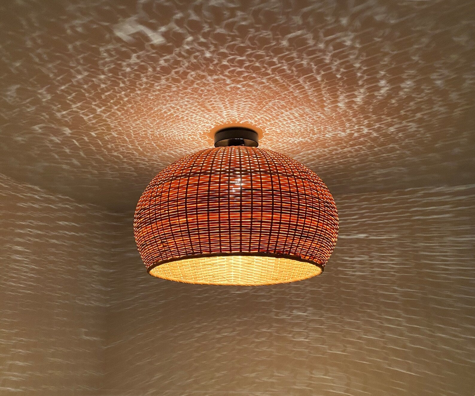 Juanita Wabi Sabi Dome Wicker Bamboo Ceiling Light Shade
