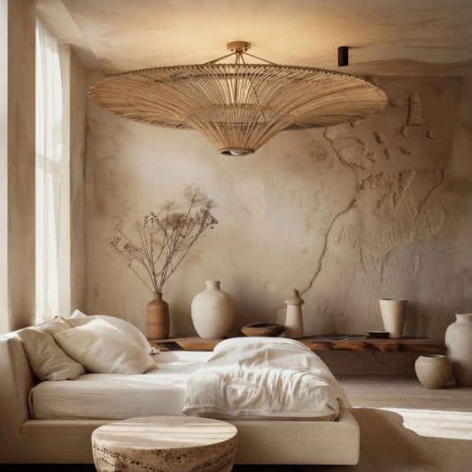 Junita Wabi Sabi Oversized Rattan Ceiling Light