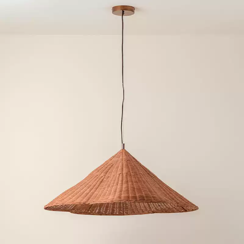 Kalani Cone Scallop Rattan Pendant Shade