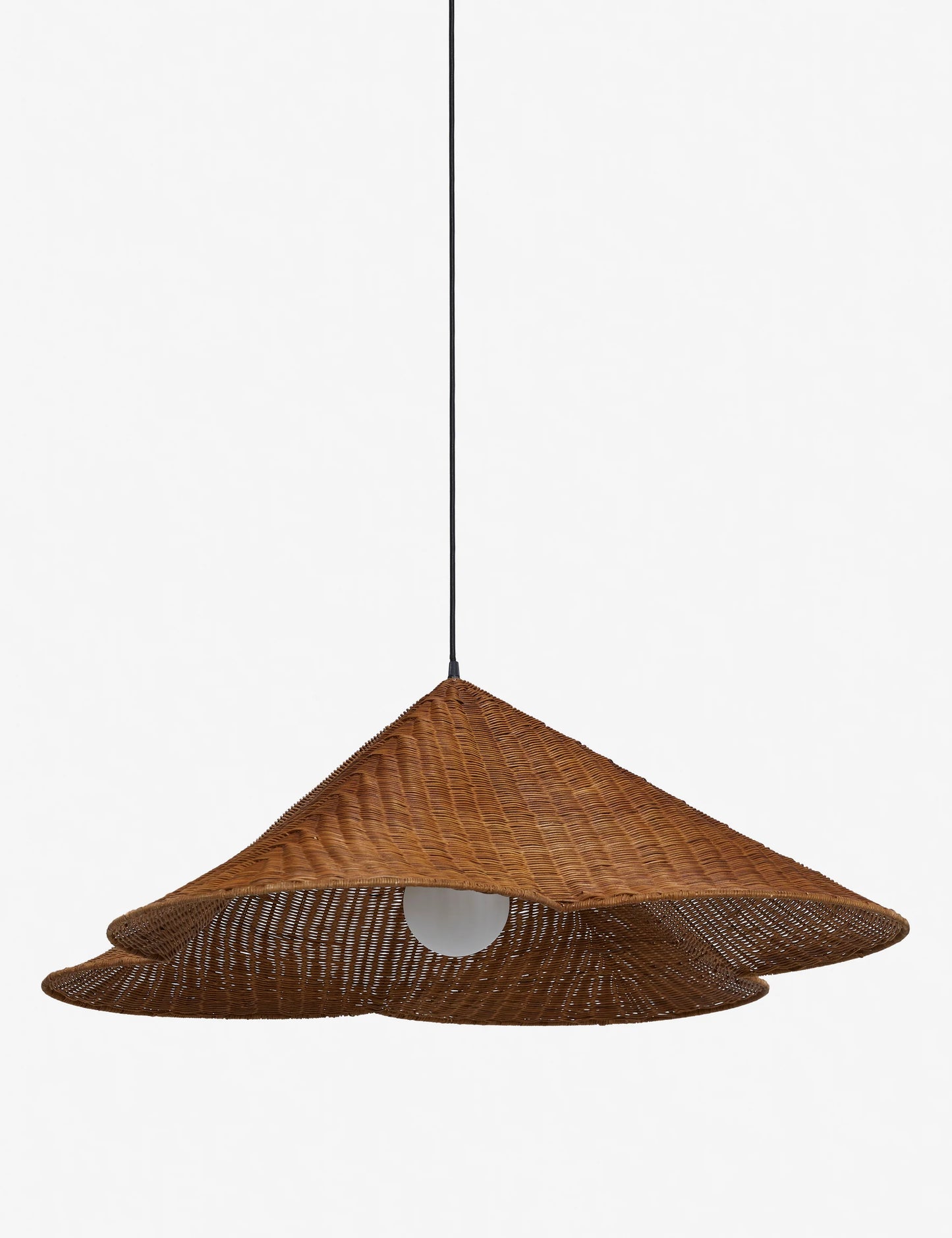 Kalani Rattan Scallop Pendant Light