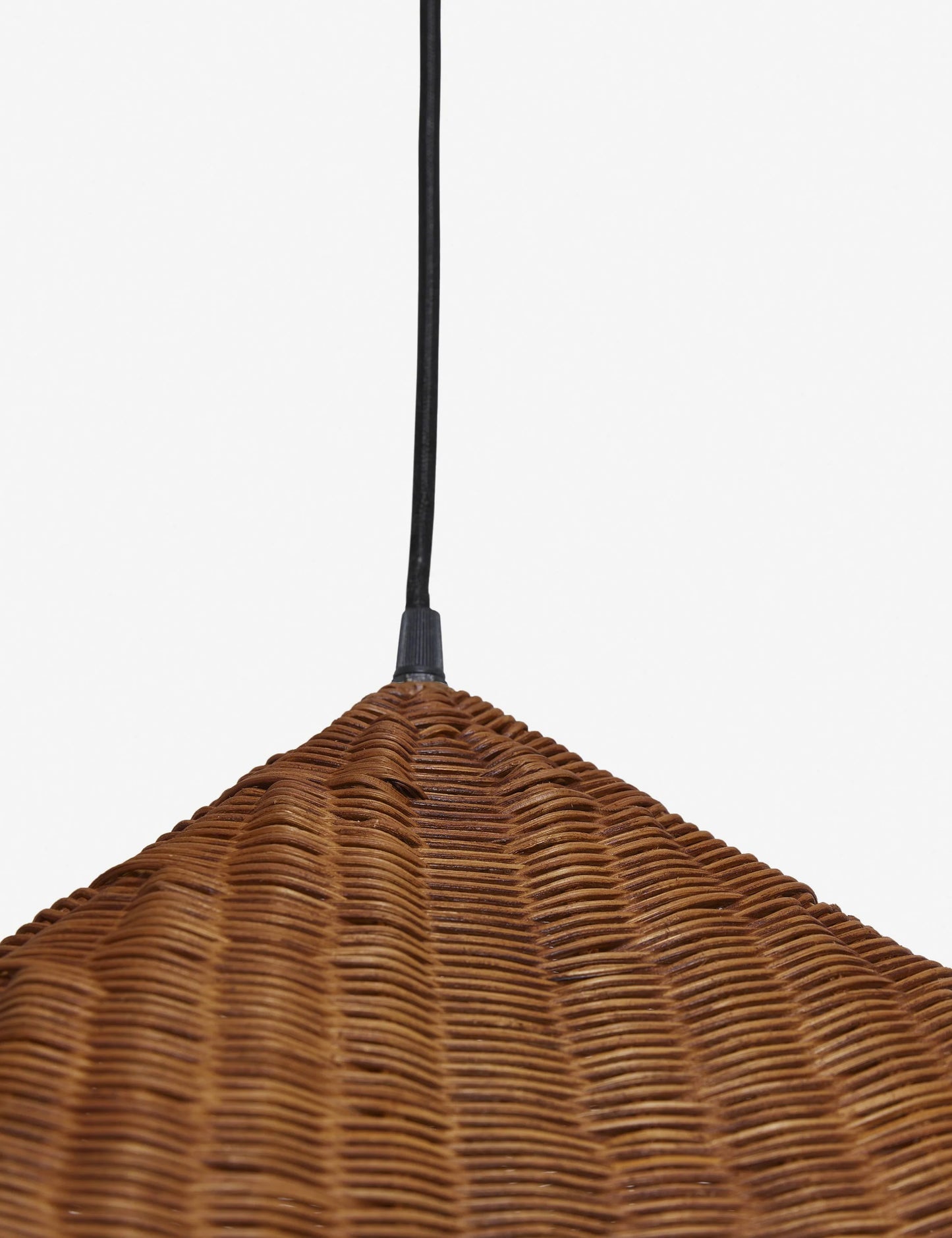 Kalani Rattan Scalloped Pendant Wicker Shade from Top