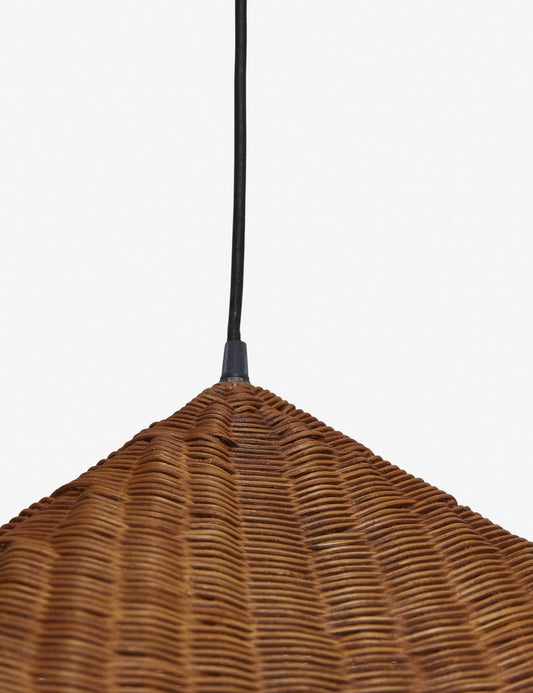 Kalani Rattan Scalloped Pendant Wicker Shade from Top