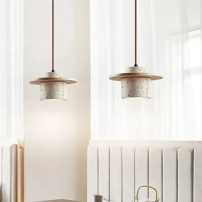 Kanso Stone and Wood Hanging Lights