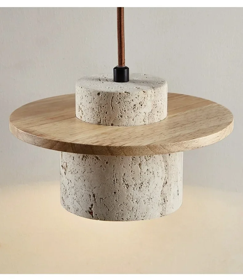 Kanso Wabi Sabi Travertine Stone Pendant Light