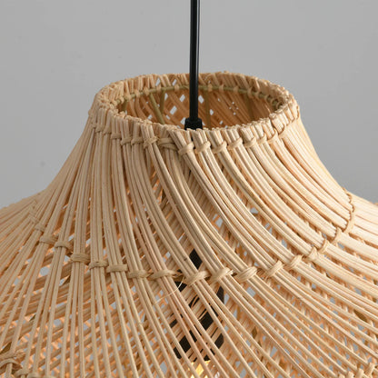 Karjearl Basket Rattan Pendant Light 16 Inch Woven Shade from Top