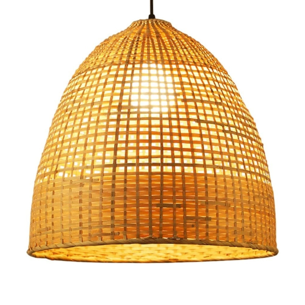 Kirsal Rattan Basket Pendant Light Effect