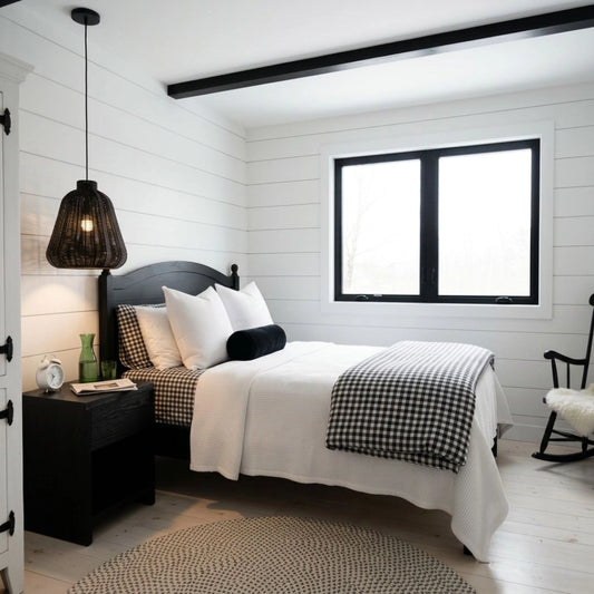 Black wicker pendant lighting - Kmart Modern Farmhouse woven ceiling light for bedroom