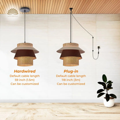Lampa Multi Tier Rattan Pendant Light's accessories type