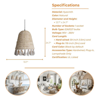Lampara Boho Wicker Pendant Light's specifications