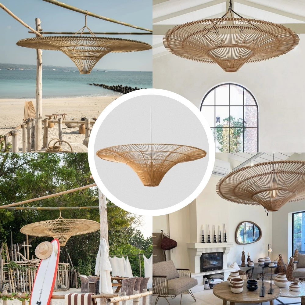 large outdoor rattan pendant light for room